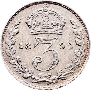 Great Britain, 3 Pence 1892, London