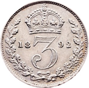 Great Britain, 3 Pence 1892, London