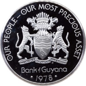 Guyana, 5 Dollars 1978, Wawa
