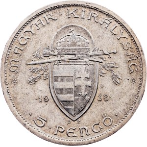 Hungary, 5 Pengo 1938, Budapest