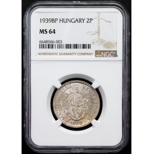 Hungary, 2 Pengo 1939, BP, Budapest