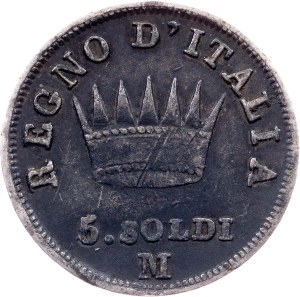 Italy, 5 Soldi 1809, M, Milan