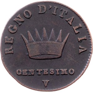 Italy, 1 Centesimo 1809, V, Venice