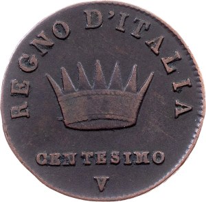 Italy, 1 Centesimo 1809, V, Venice