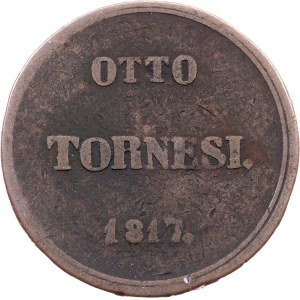 Italy, 8 Tornesi 1817
