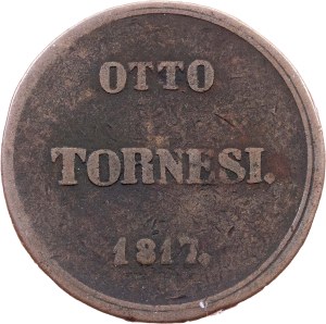 Italy, 8 Tornesi 1817
