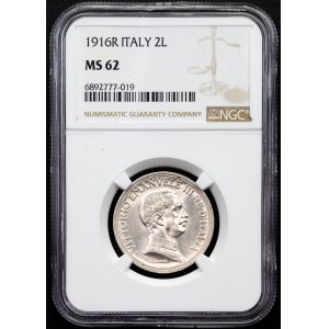 Italy, 2 Lire 1916, R, Rome