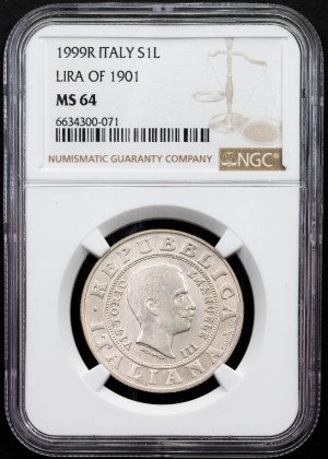 Italy, 1 Lira 1999, R, Rome