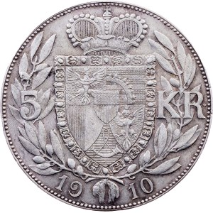 Liechtenstein, 5 Kronen 1910, Vienna