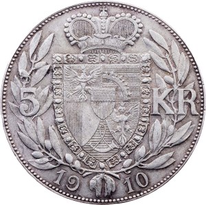 Liechtenstein, 5 Kronen 1910, Vienna