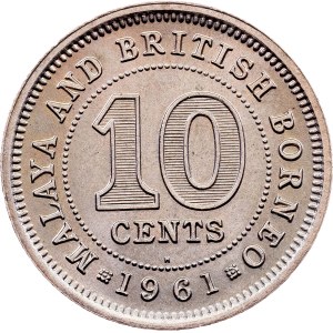 Malaya and British Borneo, 10 Cents 1961, Heaton and Sons