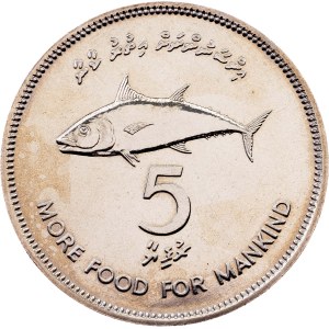 Maldives, 5 Rufiyaa 1397 (1977), Llantrisant