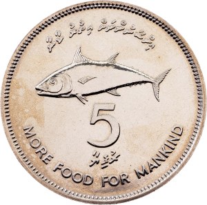 Maldives, 5 Rufiyaa 1397 (1977), Llantrisant