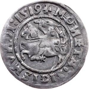 Sigismund I. the Old, 1/2 Groschen / Półgrosz 1519, Vilnius