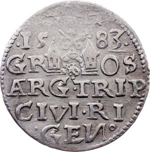 Stephen Báthory, 3 Groszy / Trojak 1583, Riga