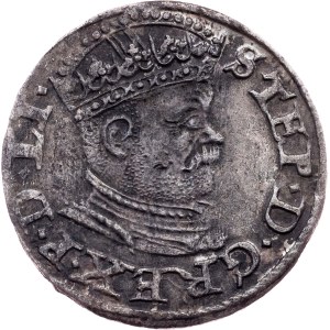 Stephen Báthory, 3 Groszy / Trojak 1586, Riga