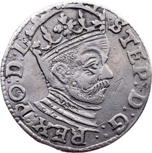 Stephen Báthory, 3 Groszy / Trojak 1585, Riga