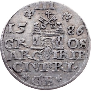 Stephen Báthory, 3 Groszy / Trojak 1586, Riga