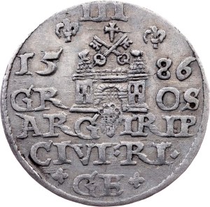 Stephen Báthory, 3 Groszy / Trojak 1586, Riga