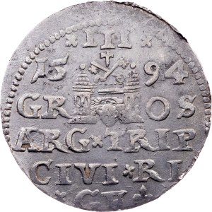 Sigismund III. Vasa, 3 Groszy / Trojak 1594, Riga