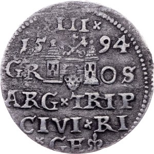 Sigismund III. Vasa, 3 Groszy / Trojak 1594, Riga