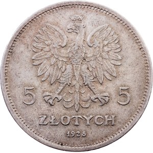 Poland, 5 Zlotych 1928, Brussels