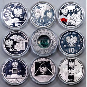 Pologne, 10 Zlotych 2004, 2005, 2006, 2007, 2008, 2010