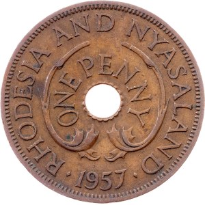 Rhodesia and Nyasaland, 1 Penny 1957, London