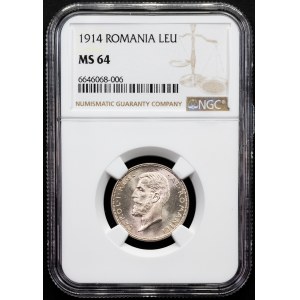 Romania, 1 Leu 1914