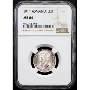 Romania, 1 Leu 1914