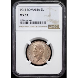 Romania, 2 Lei 1914