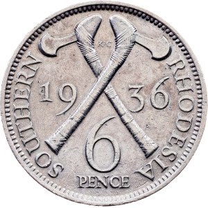 Southern Rhodesia, 6 Pence 1936, London