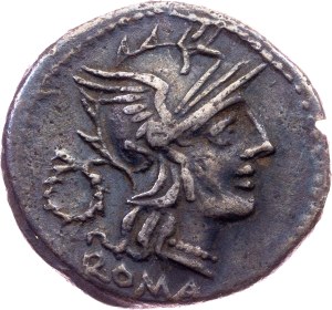T. Cloelius, Denarius 128 BC, Rome