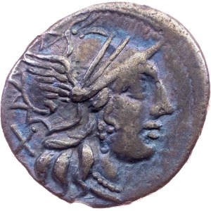 C.Plutius, Denarius 121 BC, Rome