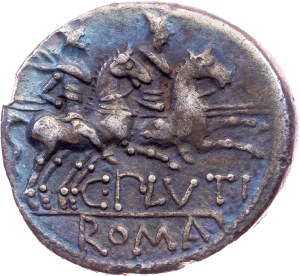 C.Plutius, Denarius 121 BC, Rome