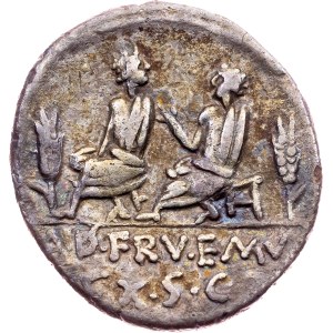 L. Calpurnius Piso Caesonius and Q. Servilius Caepio, quaestors, Denarius 100 BC, Rome