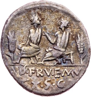 L. Calpurnius Piso Caesonius and Q. Servilius Caepio, quaestors, Denarius 100 BC, Rome