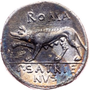 P. Satrienus, Denarius 77 BC, Rome