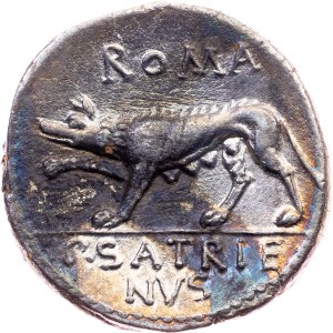P. Satrienus, Denarius 77 BC, Rome