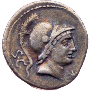 L. Rustius, Denarius 76 BC, Rome