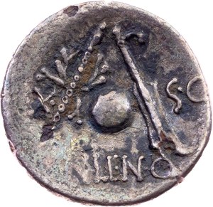 Cn. Lentulus, Denarius 76-75 BC, Moving mint in Spain