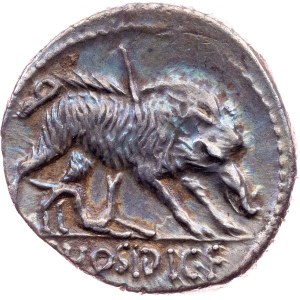 C. Hosidius C.f. Geta, Denarius 68 BC, Rome