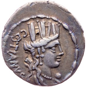 M.Plaetorius M.f. Cestianus, Denarius 67 BC, Rome