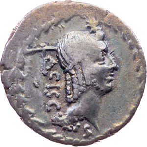 L. Valerius Asciculus, Denarius 45 BC, Rome