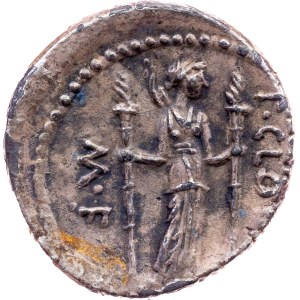 P. Clodius M.f. Turrinus, Denarius 42 BC, Rome
