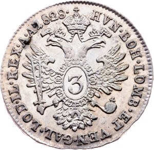 Franz I. (II.), 3 Kreuzer 1828, A, Vienna