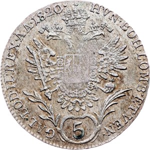 Franz I. (II.), 5 Kreuzer 1820, V, Venezia