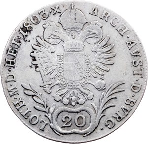 Franz I. (II.), 20 Kreuzer 1803, F, Hall