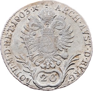 Franz I. (II.), 20 Kreuzers  1803, Prague