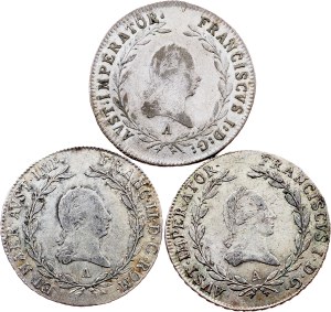 Franz I. (II.), 20 Kreuzer 1806, 1808, 1814